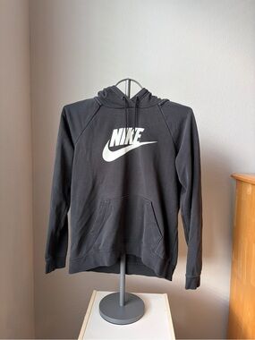 Nike Black Hoodie with White Swoosh Logo